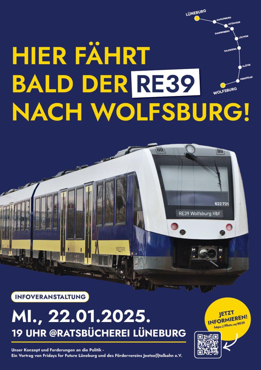Jeetzeltalbahn: Plakat pro RE 39